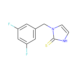 Fc1cc(F)cc(Cn2cc[nH]c2=S)c1 ZINC000013776330