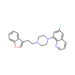 Fc1cc(N2CCN(CCc3coc4ccccc34)CC2)c2ncccc2c1 ZINC000034524847