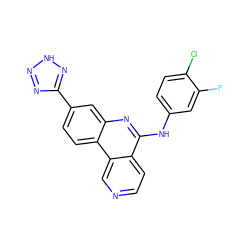 Fc1cc(Nc2nc3cc(-c4nn[nH]n4)ccc3c3cnccc23)ccc1Cl ZINC000199791373