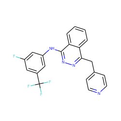 Fc1cc(Nc2nnc(Cc3ccncc3)c3ccccc23)cc(C(F)(F)F)c1 ZINC000013808865