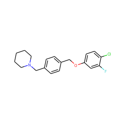 Fc1cc(OCc2ccc(CN3CCCCC3)cc2)ccc1Cl ZINC000013517630