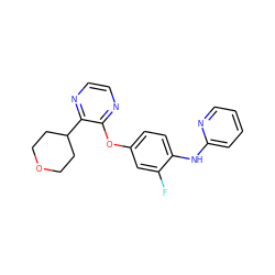 Fc1cc(Oc2nccnc2C2CCOCC2)ccc1Nc1ccccn1 ZINC000148199862