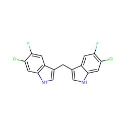 Fc1cc2c(Cc3c[nH]c4cc(Cl)c(F)cc34)c[nH]c2cc1Cl ZINC001772577136