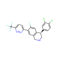 Fc1cc2c(cc1-c1ccc(C(F)(F)F)nn1)CNC[C@@H]2c1ccc(Cl)c(Cl)c1 ZINC000114512745