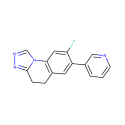 Fc1cc2c(cc1-c1cccnc1)CCc1nncn1-2 ZINC000141841692