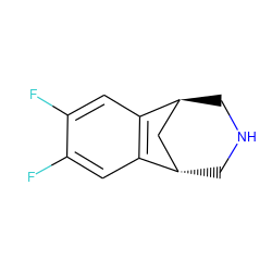 Fc1cc2c(cc1F)[C@H]1CNC[C@H]2C1 ZINC000100428041