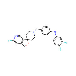 Fc1cc2c(cn1)C1(CCN(Cc3ccc(Nc4ccc(F)c(F)c4)cc3)CC1)OC2 ZINC000045322848