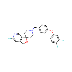 Fc1cc2c(cn1)C1(CCN(Cc3ccc(Oc4ccc(F)c(F)c4)cc3)CC1)OC2 ZINC000045350322