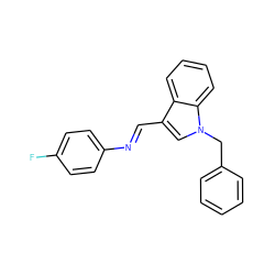 Fc1ccc(/N=C/c2cn(Cc3ccccc3)c3ccccc23)cc1 ZINC000073314969