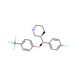 Fc1ccc([C@@H](Oc2ccc(C(F)(F)F)cc2)[C@@H]2CCCNC2)cc1 ZINC000013530718