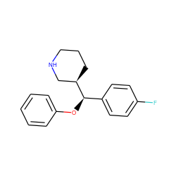 Fc1ccc([C@@H](Oc2ccccc2)[C@@H]2CCCNC2)cc1 ZINC000013530682