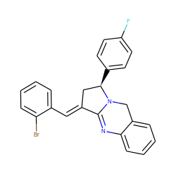 Fc1ccc([C@@H]2C/C(=C\c3ccccc3Br)C3=Nc4ccccc4CN32)cc1 ZINC000101030358