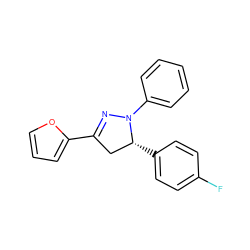 Fc1ccc([C@@H]2CC(c3ccco3)=NN2c2ccccc2)cc1 ZINC000004851462