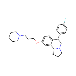 Fc1ccc([C@@H]2CN3CCC[C@@H]3c3cc(OCCCN4CCCCC4)ccc32)cc1 ZINC000028885695