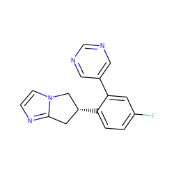 Fc1ccc([C@@H]2Cc3nccn3C2)c(-c2cncnc2)c1 ZINC000040378955