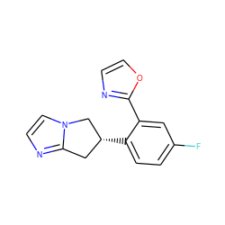 Fc1ccc([C@@H]2Cc3nccn3C2)c(-c2ncco2)c1 ZINC000040979739