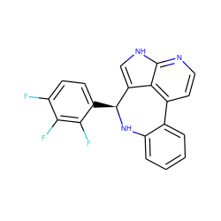 Fc1ccc([C@@H]2Nc3ccccc3-c3ccnc4[nH]cc2c34)c(F)c1F ZINC000045369036