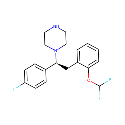 Fc1ccc([C@H](Cc2ccccc2OC(F)F)N2CCNCC2)cc1 ZINC000049037070