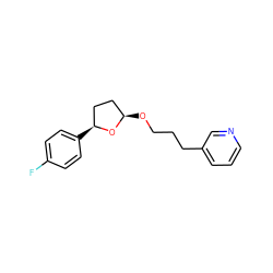 Fc1ccc([C@H]2CC[C@@H](OCCCc3cccnc3)O2)cc1 ZINC000029318410