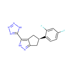 Fc1ccc([C@H]2Cc3n[nH]c(-c4nnn[nH]4)c3C2)c(F)c1 ZINC000040937982