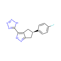 Fc1ccc([C@H]2Cc3n[nH]c(-c4nnn[nH]4)c3C2)cc1 ZINC000040940165