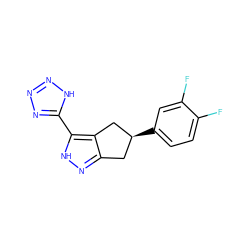 Fc1ccc([C@H]2Cc3n[nH]c(-c4nnn[nH]4)c3C2)cc1F ZINC000040937985