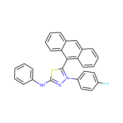 Fc1ccc(-[n+]2nc(Nc3ccccc3)sc2-c2c3ccccc3cc3ccccc23)cc1 ZINC000015936846