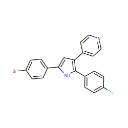 Fc1ccc(-c2[nH]c(-c3ccc(Br)cc3)cc2-c2ccncc2)cc1 ZINC000003832103