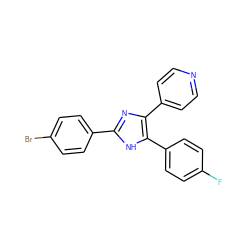 Fc1ccc(-c2[nH]c(-c3ccc(Br)cc3)nc2-c2ccncc2)cc1 ZINC000026575654