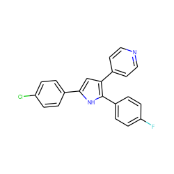 Fc1ccc(-c2[nH]c(-c3ccc(Cl)cc3)cc2-c2ccncc2)cc1 ZINC000003832126