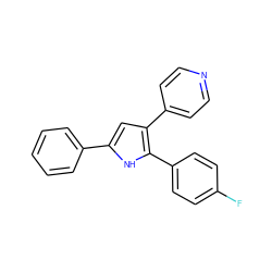 Fc1ccc(-c2[nH]c(-c3ccccc3)cc2-c2ccncc2)cc1 ZINC000003832053