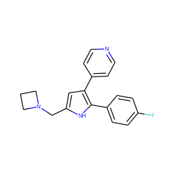 Fc1ccc(-c2[nH]c(CN3CCC3)cc2-c2ccncc2)cc1 ZINC000036161049