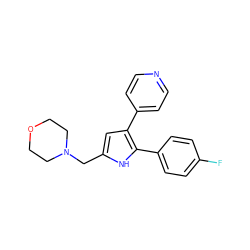 Fc1ccc(-c2[nH]c(CN3CCOCC3)cc2-c2ccncc2)cc1 ZINC000036161023