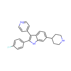 Fc1ccc(-c2[nH]c3cc(C4CCNCC4)ccc3c2-c2ccncc2)cc1 ZINC000042891440