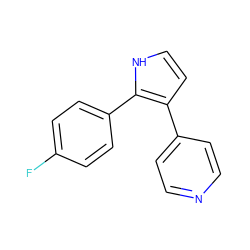 Fc1ccc(-c2[nH]ccc2-c2ccncc2)cc1 ZINC000013445008