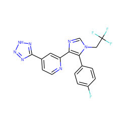 Fc1ccc(-c2c(-c3cc(-c4nn[nH]n4)ccn3)ncn2CC(F)(F)F)cc1 ZINC000225945928