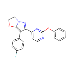 Fc1ccc(-c2c(-c3ccnc(Oc4ccccc4)n3)nn3c2OCC3)cc1 ZINC000028386420