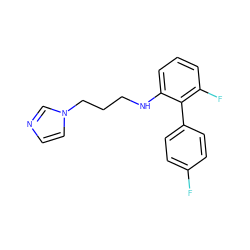 Fc1ccc(-c2c(F)cccc2NCCCn2ccnc2)cc1 ZINC001772616832