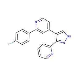 Fc1ccc(-c2cc(-c3c[nH]nc3-c3ccccn3)ccn2)cc1 ZINC000000003586