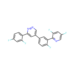 Fc1ccc(-c2cc(-c3ccc(F)c(-c4ncc(F)cc4F)c3)cnn2)c(F)c1 ZINC000013686137