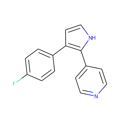 Fc1ccc(-c2cc[nH]c2-c2ccncc2)cc1 ZINC000027717036