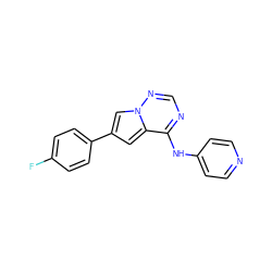 Fc1ccc(-c2cc3c(Nc4ccncc4)ncnn3c2)cc1 ZINC000299831930