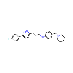 Fc1ccc(-c2ccc(CCCNc3ccc(CN4CCCCC4)cc3)nn2)cc1 ZINC000473096871