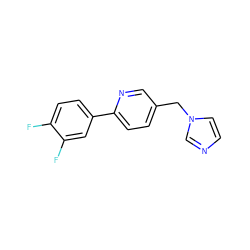 Fc1ccc(-c2ccc(Cn3ccnc3)cn2)cc1F ZINC000029130982