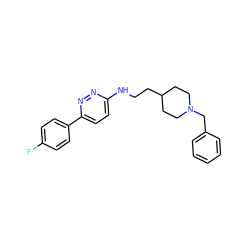 Fc1ccc(-c2ccc(NCCC3CCN(Cc4ccccc4)CC3)nn2)cc1 ZINC000013863643