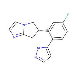 Fc1ccc(-c2ccn[nH]2)c([C@@H]2Cc3nccn3C2)c1 ZINC000040980683