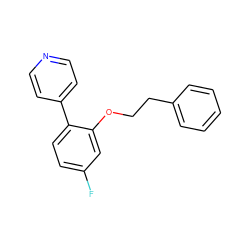 Fc1ccc(-c2ccncc2)c(OCCc2ccccc2)c1 ZINC000299860972