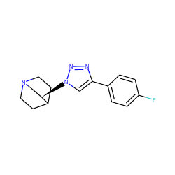 Fc1ccc(-c2cn([C@@H]3CN4CCC3CC4)nn2)cc1 ZINC000205605169