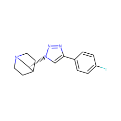 Fc1ccc(-c2cn([C@H]3CN4CCC3CC4)nn2)cc1 ZINC000220703447