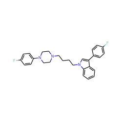 Fc1ccc(-c2cn(CCCCN3CCN(c4ccc(F)cc4)CC3)c3ccccc23)cc1 ZINC000072118976